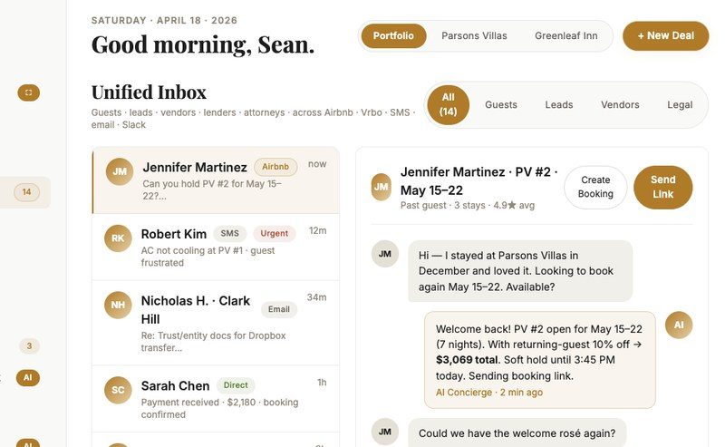 Concierge: one inbox across every channel, drafted by an agent